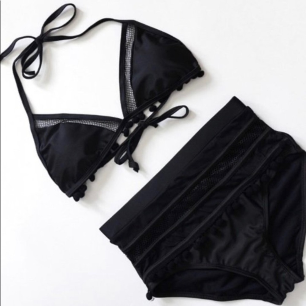 Black High Waist Retro Bikini - Picture 9 of 9